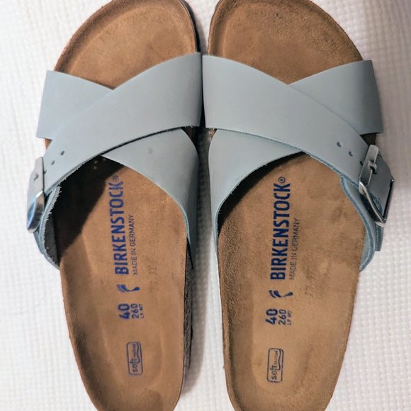 Birkenstock Shoes - Birkenstock Siena - Soft Blue Nubuck 40